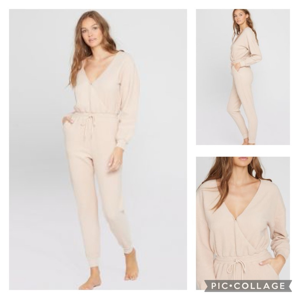 🎀L*SPACE Coastin' Jumpsuit Sandstone Beige xs Vguc